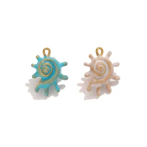 Ocean style conch enamel pendants DIY jewelry making handmade necklace accessories