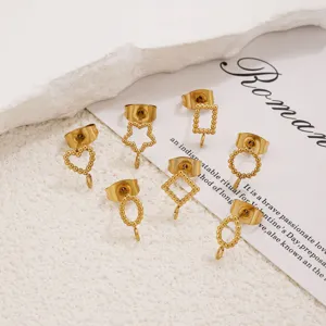 Stainless steel loop earring backs geometric DIY jewelry craft making findings.