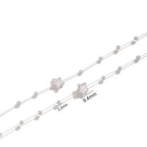 Chaîne de perles en acier inoxydable accessoire de bijoux DIY avec design d'étoile.