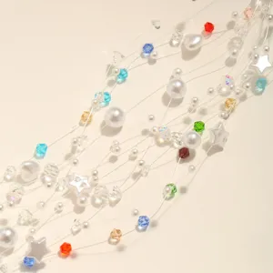 Ensemble de chaînes de perles DIY colorées avec perles cristaux et étoiles pour bijoux.