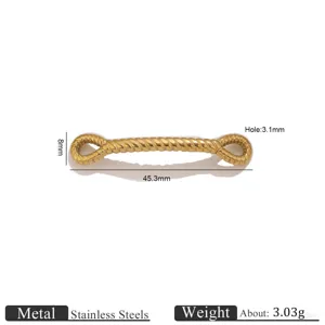 Stainless steel twisted rope DIY jewelry connector component pendant, durable metal accessory.
