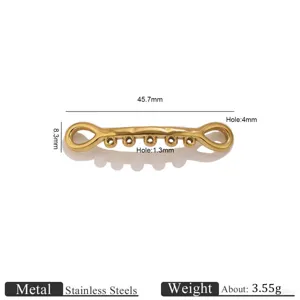 Stainless steel branch pendant DIY jewelry making accessory detail view showing size.