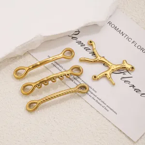 Stainless steel 18k gold plated tree branch and rope jewelry connectors DIY craft details.