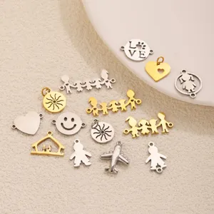 Breloques de bijoux DIY en acier inoxydable avec pendentifs mignons variés et uniques.