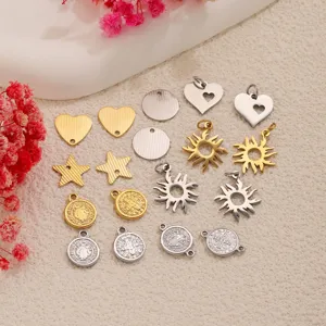 Stainless Steel Heart Star Sun Saint Benedict Medal Pendants For Jewelry Making DIY Bracelet Necklace Handcrafted Charms