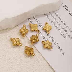 Stainless steel flower magnetic clasps detail, gold color DIY bracelet necklace ending jewelry finding.