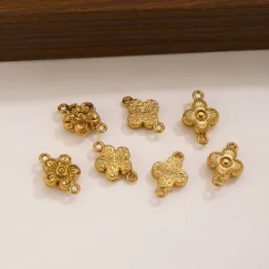 Stainless steel floral magnetic clasps for DIY jewelry making, bracelet necklace ends.