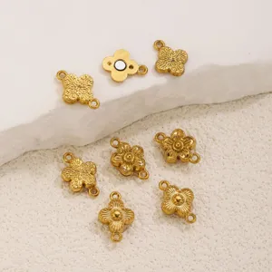 Stainless steel flower magnetic clasps for DIY jewelry making bracelets necklaces parts