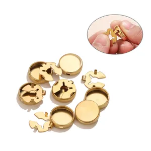 Goldene Edelstahl Druckknöpfe Detail, Metall Druckknöpfe für DIY Basteln und Bekleidung.