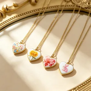 Süße Herz Emaille Drip Oil Anhänger Halskette Vergoldetes Kupfer Zirkonia Blume Hase Sonnenblume Schlüsselbein Kette Schmuck Für Damen