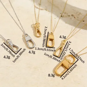 Metal key ring pendant necklaces in various sizes and weights, stylish cross-border jewelry.
