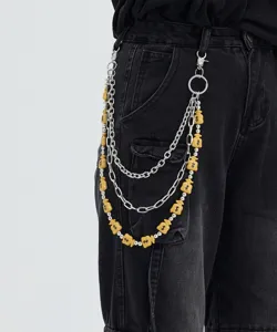 Multi-layer money bag pants chain metal hip-hop waist chain stylish street fashion accessory for women