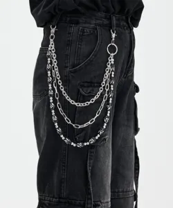 Multi-layer skull hip hop pants chain punk metal waist chain fashion jeans accessory for women