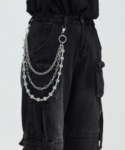 Mehrlagige Hosenkette Taillenkette Mode Jeans Hängeornament Hip-Hop Accessoire Detail