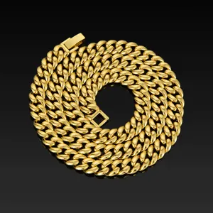 Minimalist Zinc Alloy Cuban Link Chain Necklace Plain Clavicle Chain For Men Women Unisex Fashion Hip Hop Jewelry Gift