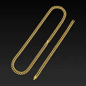 Gold cuban chain necklace for women men hip hop minimalist style fashion jewelry accessory