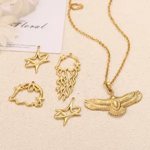 Set pendente collana DIY in acciaio inossidabile vintage stella aquila accessori gioielli