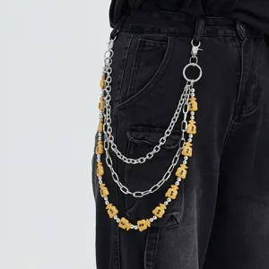 Hip Hop Three Layer Metal Waist Chain Layered Pants Chain With Multicolor Money Bag Dollar Sign Pendants Denim Ornament Jewelry