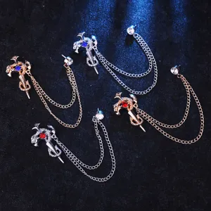 Gotische metaal slang zwaard broche, vintage pak revers kraag accessoires voor heren en dames