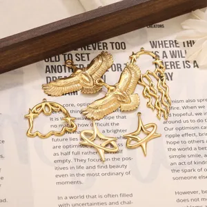 Ciondoli stella aquila in acciaio inossidabile retro fai da te gioielli accessori collana