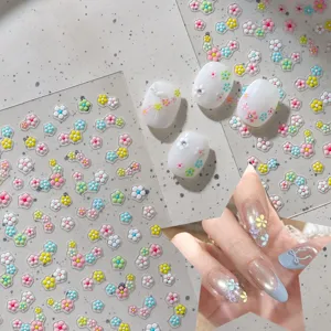 3D jelly nail stickers cute floral Japanese nail art decorations for DIY manicure design.