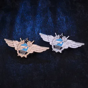 Men's flying wings badge brooch pin military academy style coat suit jacket accessory new