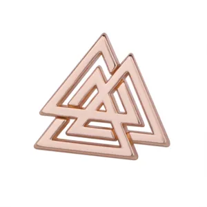 Roségold Norse Valknut Symbol Metall Brosche Anstecknadel stilvolles Herren Mode Schmuck