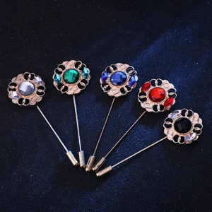 Ensemble d'épingles de revers vintage pour costumes hommes et manteaux femmes, broche fleur.