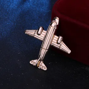 Broche de avión dorado vintage caza pasador de chaqueta accesorio elegante para hombre.