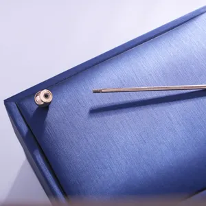 Gedetailleerd overzicht van metalen Franse overhemdkraag speld met schroef voor heren.