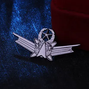 Silberne Flügel Stern Brosche Metall Sternenflotte Abzeichen Mantel Anstecknadel