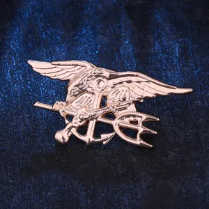 Broche en métal trident US Navy SEAL ton or insigne militaire tactique aigle ancre épingle.