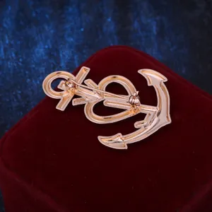 Broche épingle cœur ancre dorée pour femmes hommes mode vintage manteau accessoires cadeau.