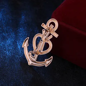 Broche élégante cœur ancre mode style vintage pour veste vêtements accessoires chic