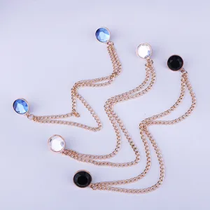 Chaine de col en strass cristal pince de chemise accessoires de mode details fin
