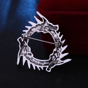 Vintage style retro drakou karfitsa, gothiko metalliko axesouar gia roucha kai tsantes.