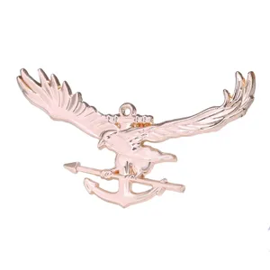 Broche dorada de águila y ancla, accesorio de moda estilo marino militar para hombre.