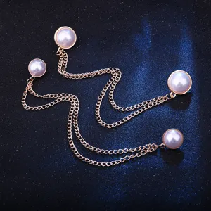 Koreanischer Stil einfache Mode runde Perle Kragen Kette Damen Hemd Kragen Zubehör.
