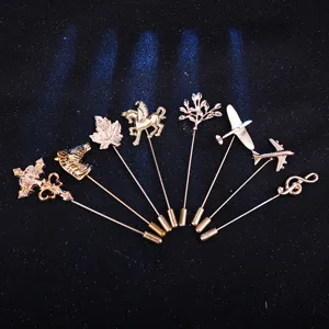 Vintage Legierung Tier Flugzeug Lange Nadel Stocknadel Brosche Für Herren Damen Anzug Zubehör Gold Silber Metall Reversnadel Schmuck Geschenk