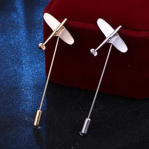 Herren Mode Flugzeug Stecknadel Anzug Revers Brosche Vintage Metall Accessoire Gold Silber