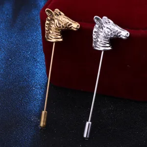Vintage Tier Zebra Kopf Anstecknadel Reversnadel Anzug Zubehör für Herren Mode