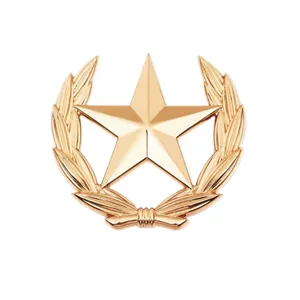 Goldene Stern Lorbeerkranz Brosche, stilvolles Kragen Accessoire für Jacken und Hemden.
