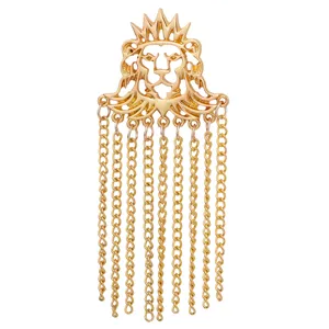 Goldener Löwe Krone Quaste Brosche Vintage König Abzeichen Mantel Zubehör für Damen und Herren