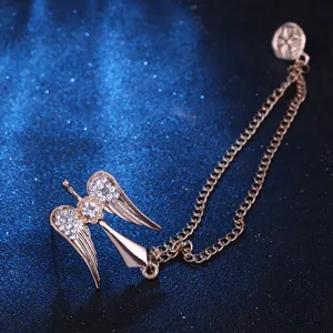 Broche pompon strass ailes d'ange mode homme vintage costume veste accessoires chic