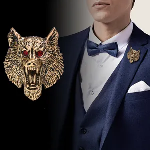 Vintage Zinklegierung Dominant Braunbär Brosche Für Herren Antikgold Silber Galvanisiert Tier Abzeichen Reversnadel Anzug Strass Schmuck