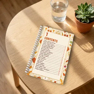 28 Pages Air Fryer Recipe Notebook Coil Binding A5 Food Cooking Manual Portable Spiral Bound Recipe Book For Home Kitchen