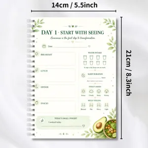 Quaderno agenda per la dieta a spirale con monitoraggio dei pasti giornalieri e benessere.