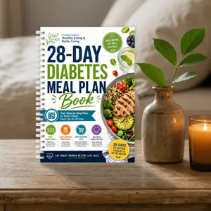 Quaderno a spirale per piano pasti diabete di 28 giorni, guida alimentare sana e diario.