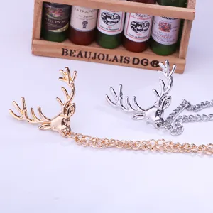 Vintage retro hert hoofd broche met kwastje ketting reversspeld mode sieraden artikel