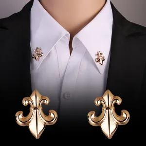 Vintage Gothic Fleur-de-lis Anchor Brooch Lapel Pin For Men Suit Shirt Collar Accessory Alloy Gold Silver Jewelry Gift